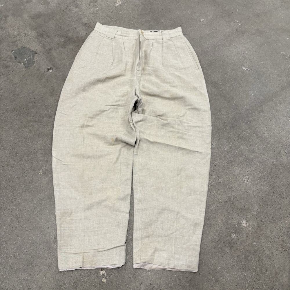 Vintage Giorgio Sant'Angelo Pants Womens 29(Tag 14) Linen Rayon Lined Pleated